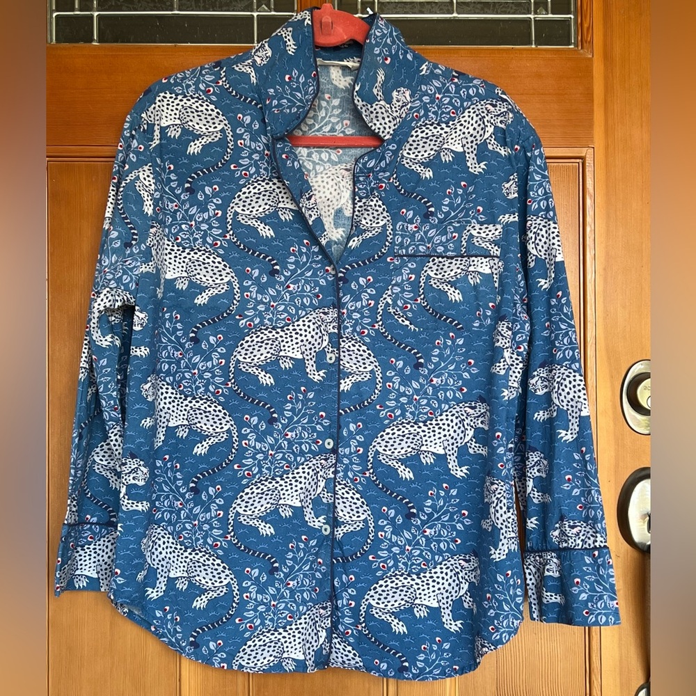 Printfresh PJ Top - Anthropologie Snow Leopard - Sz M 💙